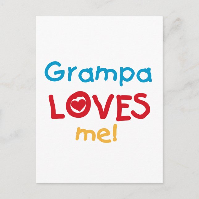Grampa Loves Me T-shirts and Gifts Postcard (Front)
