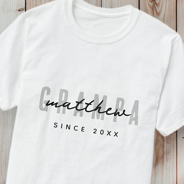 Grampa Modern Elegant Simple Father's Day T-Shirt (Creator Uploaded)