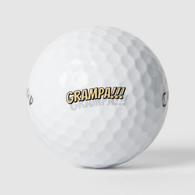 Grampa!!! Modern Simple Cool Comic Golf Balls (Front)