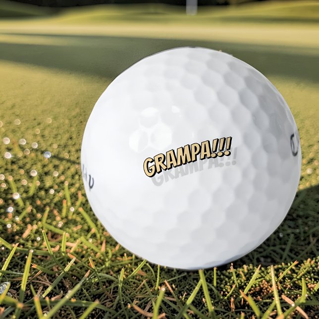 Grampa!!! Modern Simple Cool Comic Golf Balls (Creator Uploaded)