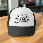 Grampa!!! Modern Simple Cool Comic Trucker Hat<br><div class="desc">This simple and modern design is composed of san serif typography.</div>