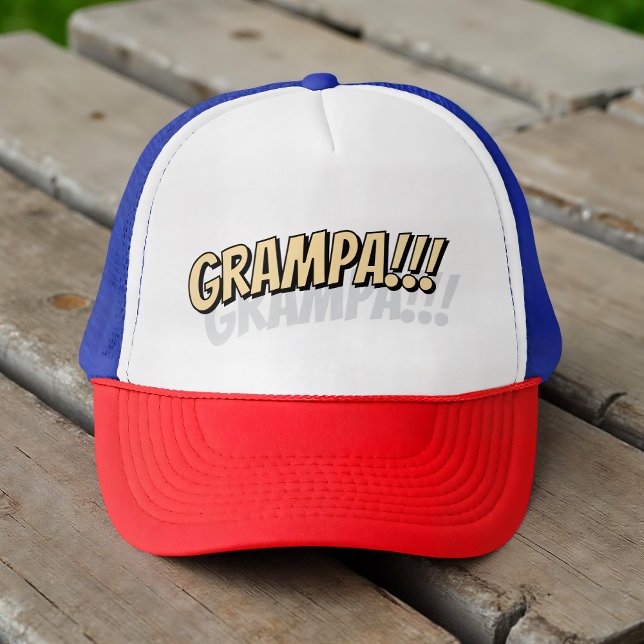Grampa!!! Modern Simple Cool Comic Trucker Hat (Creator Uploaded)