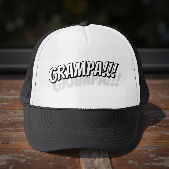 Grampa!!! Modern Simple Cool Comic Trucker Hat (Creator Uploaded)