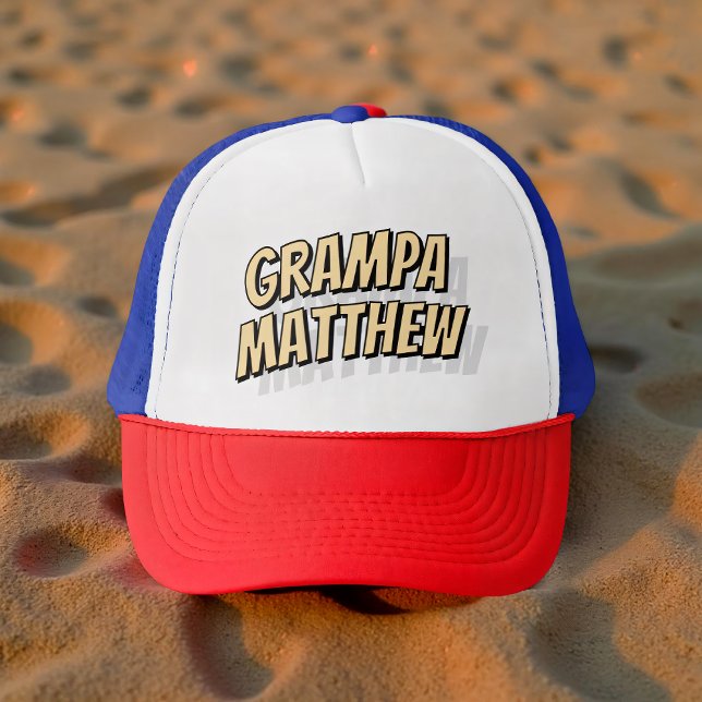 Grampa Modern Simple Cool Comic Trucker Hat (Creator Uploaded)