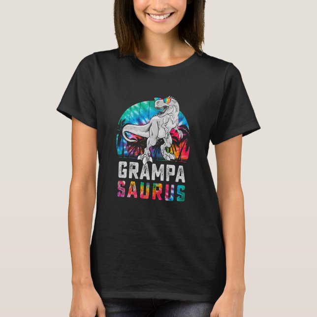 Grampasaurus Rex Dinosaur Grampa Saurus Family Mat T-Shirt (Front)