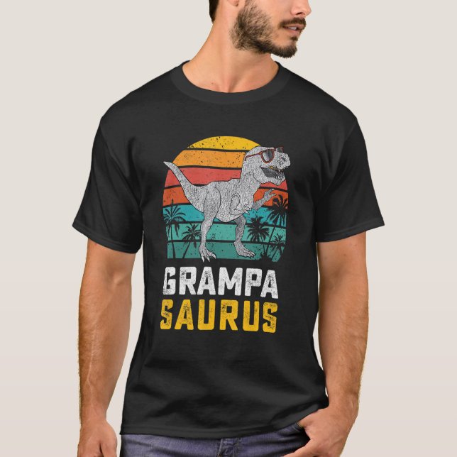 Grampasaurus T Rex Dinosaur Grampa Saurus Family M T-Shirt (Front)
