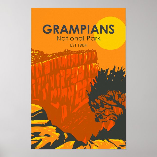 Grampians National Park Australia Vintage  Poster (Front)