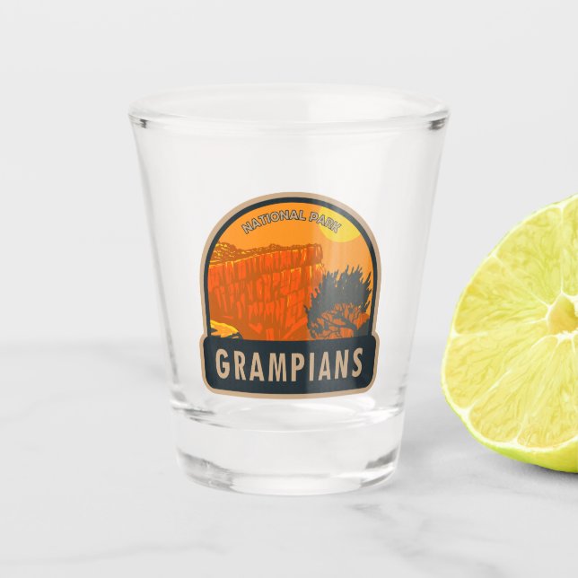 Grampians National Park Australia Vintage Shot Glass (Front)
