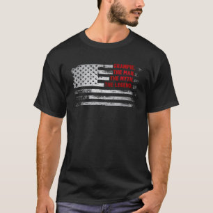 Grampie The Man Myth Legend American USA flag Fath T-Shirt