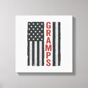 Gramps American Flag Vintage Patriotic Vector_1 Canvas Print