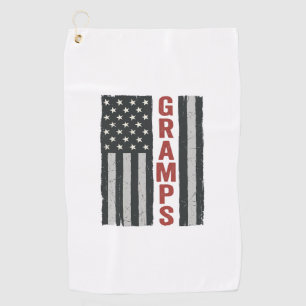 Gramps American Flag Vintage Patriotic Vector_1 Golf Towel