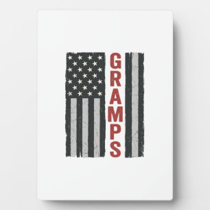 Gramps American Flag Vintage Patriotic Vector_1 Plaque