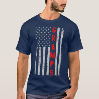 Gramps Funny Fathers Day Vintage Patriotic America T-Shirt