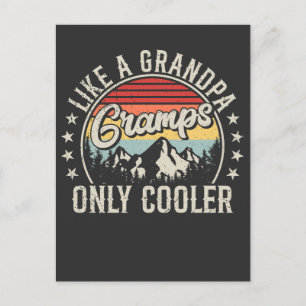 Gramps Like a Grandpa Only Cooler Retro Postcard