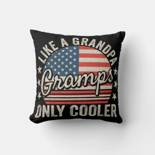 Gramps Like a Grandpa Only Cooler USA Flag Cushion