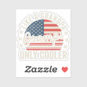 Gramps Like a Grandpa Only Cooler USA Flag Vinyl