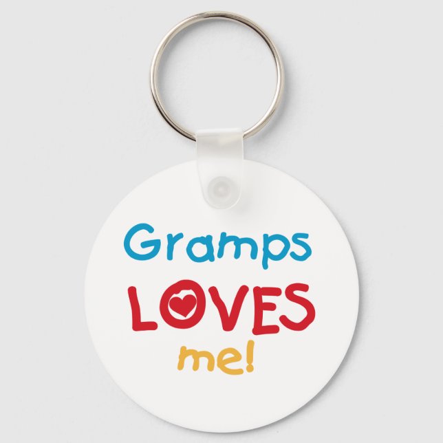 Gramps Loves Me T-shirts and Gifts Key Ring (Front)