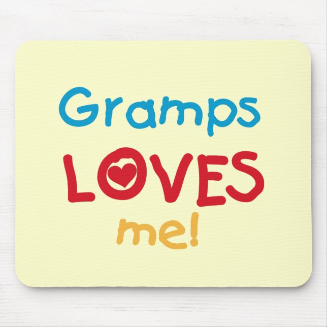 Gramps Loves Me T-shirts and Gifts Mouse Mat (Front)