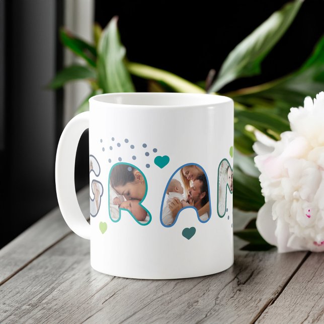 Gramps Multiple Photo Lettering Collage Grandpa Coffee Mug (Gramps Multiple Photo Lettering Collage Grandpa Coffee Mug)