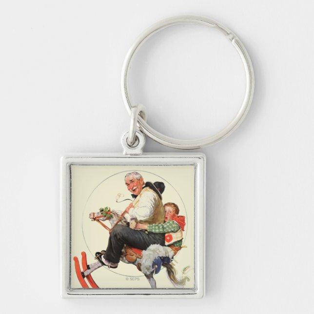 Gramps on Rocking Horse Key Ring (Front)