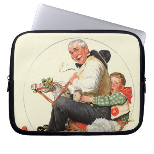 Gramps on Rocking Horse Laptop Sleeve