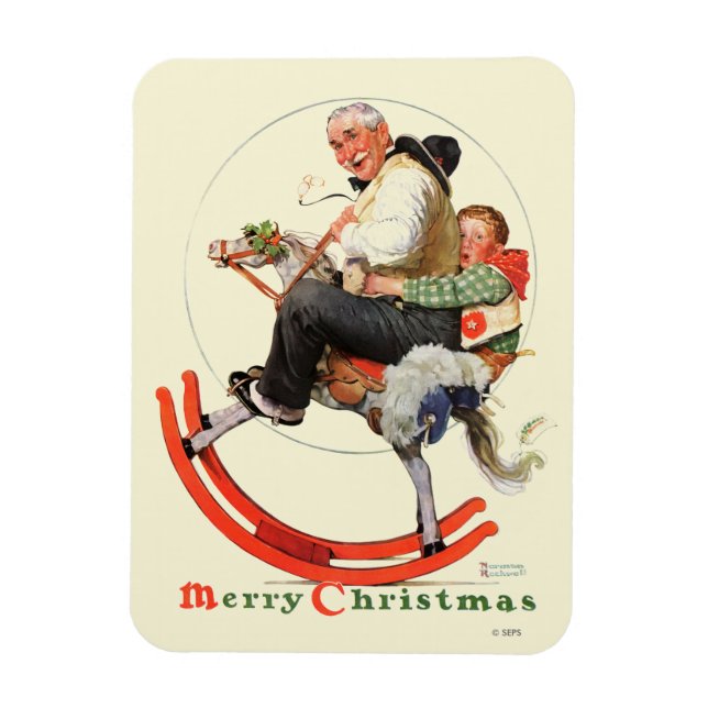 Gramps on Rocking Horse Magnet (Vertical)