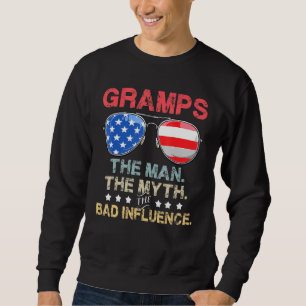 Gramps Sunglasses Flag American The Man The Myth Sweatshirt