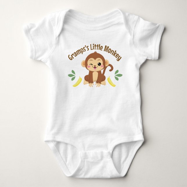 Gramps's Little Monkey Baby Bodysuit (Front)