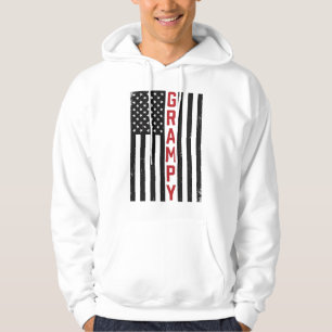 Grampy American Flag Patriotic Vintage Vector Desi Hoodie