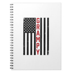 Grampy American Flag Patriotic Vintage Vector Desi Notebook