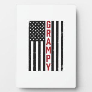 Grampy American Flag Patriotic Vintage Vector Desi Plaque