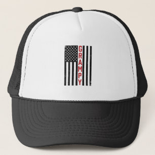 Grampy American Flag Patriotic Vintage Vector Desi Trucker Hat