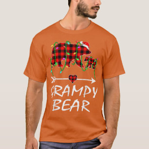 Grampy Bear Christmas Pajama Red Plaid Buffalo Xma T-Shirt