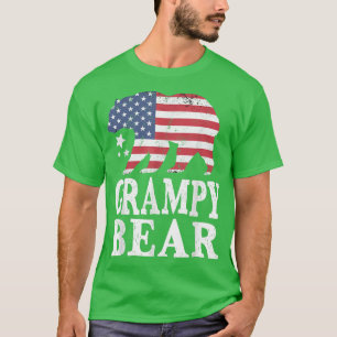Grampy Bear Patriotic Flag Matching Family 4th Of T-Shirt