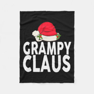 Grampy Claus Christmas Family Group Matching Pajam Fleece Blanket