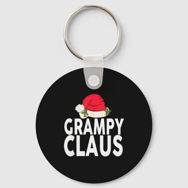 Grampy Claus Christmas Family Group Matching Pajam Key Ring (Front)