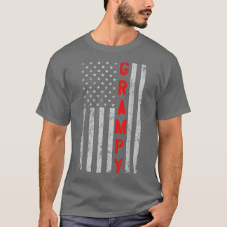 Grampy Funny Fathers Day Vintage Patriotic America T-Shirt