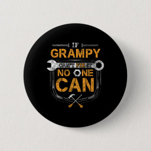 Grampy Funny Handyman Fix It Shirt Fathers Day Gif 6 Cm Round Badge