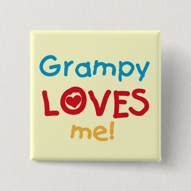 Grampy Loves Me T-shirts and Gifts 15 Cm Square Badge (Front)