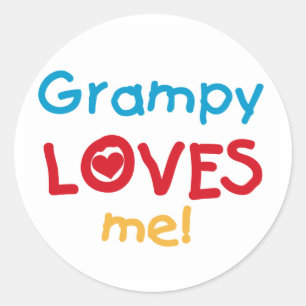 Grampy Loves Me T-shirts and Gifts Classic Round Sticker