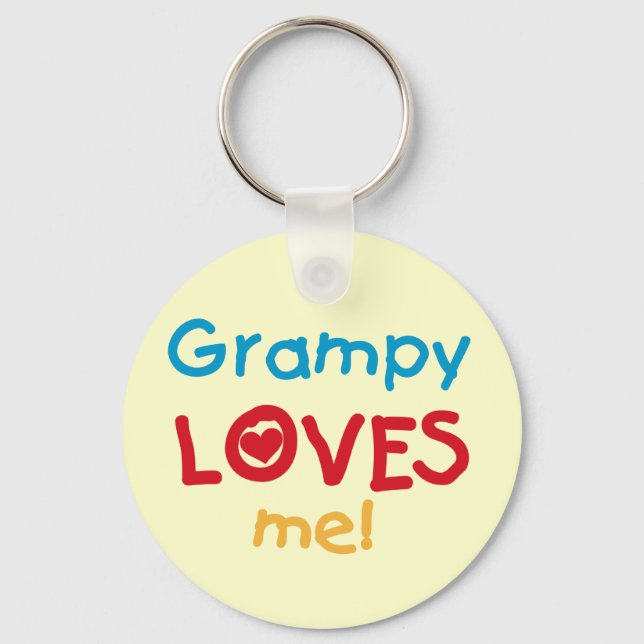 Grampy Loves Me T-shirts and Gifts Key Ring (Front)