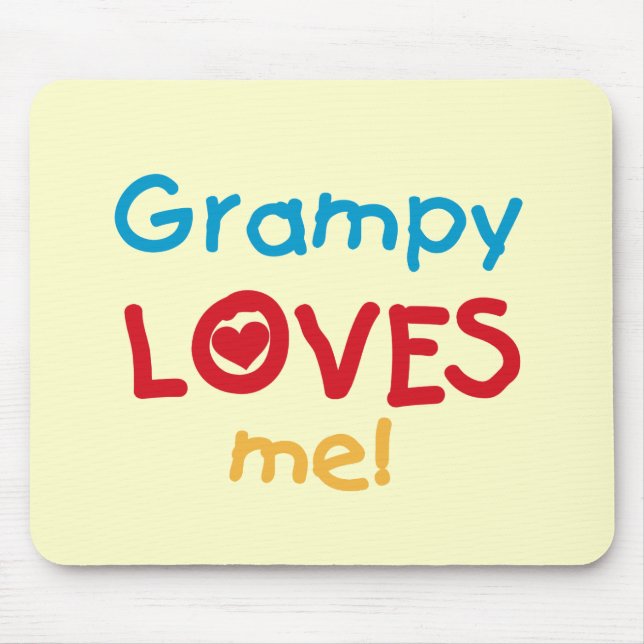 Grampy Loves Me T-shirts and Gifts Mouse Mat (Front)