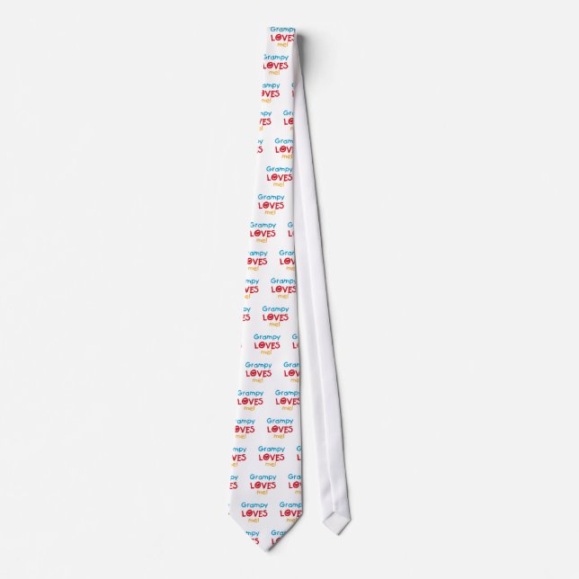Grampy Loves Me T-shirts and Gifts Tie (Front)