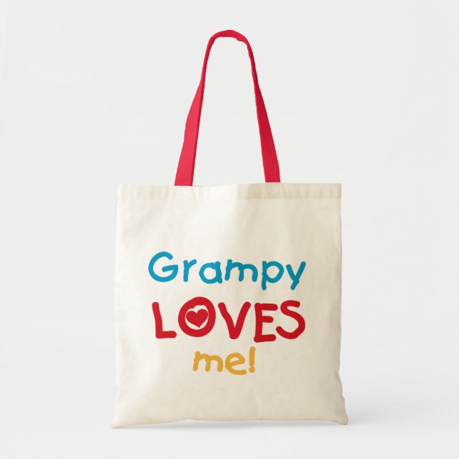 Grampy Loves Me T-shirts and Gifts Tote Bag (Front)