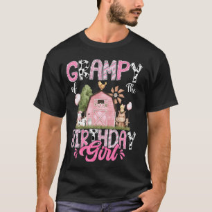 Grampy Of The Birthday Girl 1St Birthday Pink Cow T-Shirt