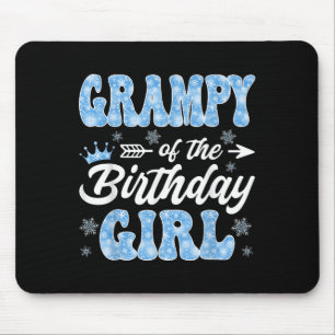 Grampy Of The Birthday Girl Snowflakes Winter Chri Mouse Mat