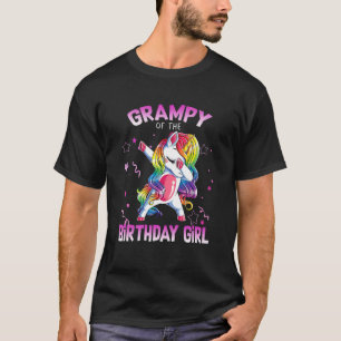Grampy of the Birthday Party Girl Dabbing Unicorn T-Shirt