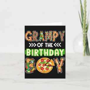 Grampy of the boy birthday boy pizza lover party card