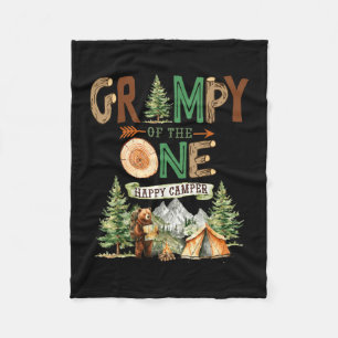 Grampy of the one happy camper 1st birthday fleece blanket