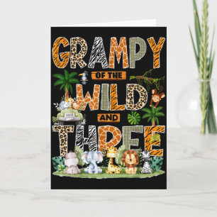 Grampy Of The Wild & Three Zoo 3rd Birthday Sa Card